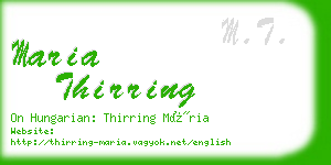 maria thirring business card